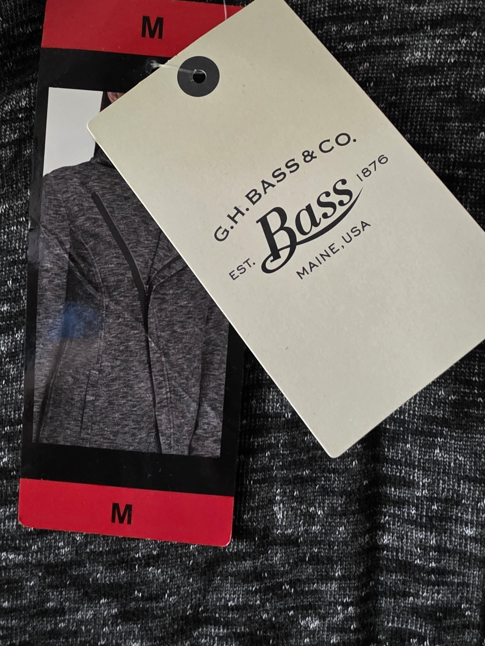 G.H. Bass & Co. Women's Heathered Charcoal Gray Open Front Jacket - Picture 3 of 7